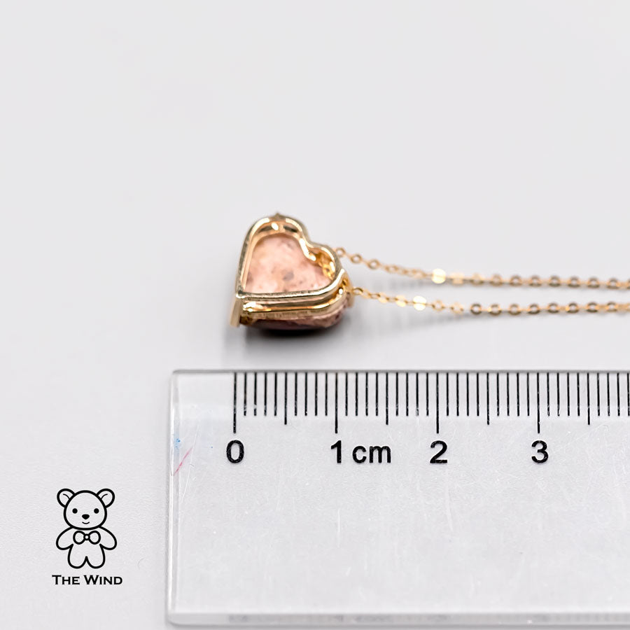 Heart Matrix Fire Opal Necklace