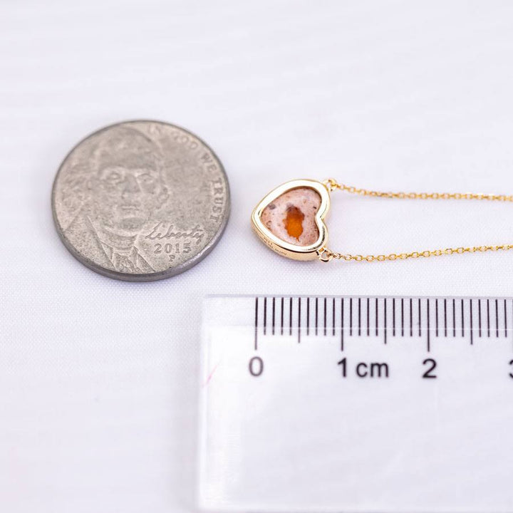 Heart Shaped Matrix Fire Opal Necklace