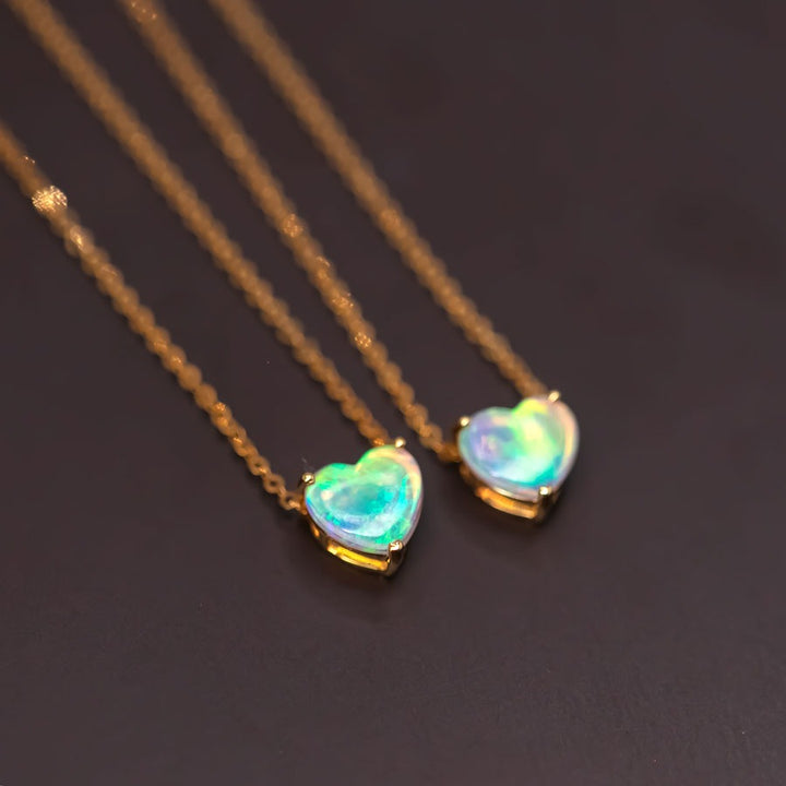 Heart Shaped Opal Necklace