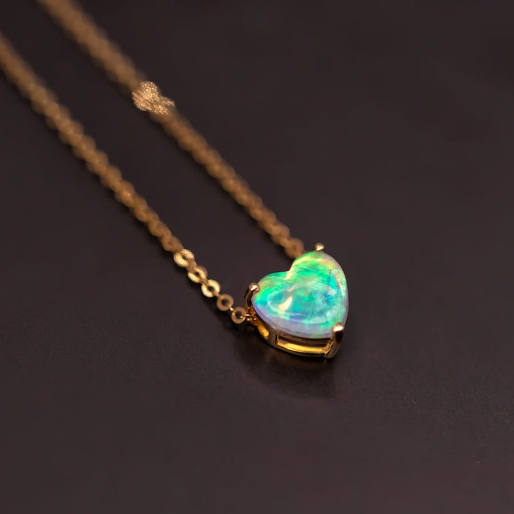 Heart Shaped Opal Necklace