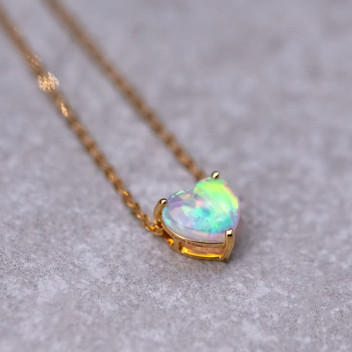 Heart Shaped Opal Necklace