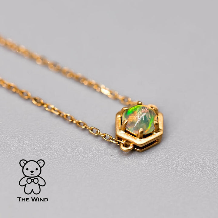 Hexagon Design Mexican Opal Charm Bracelet-1