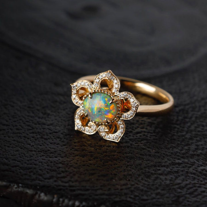 Love From Dynasty - Black Opal Engagement Ring