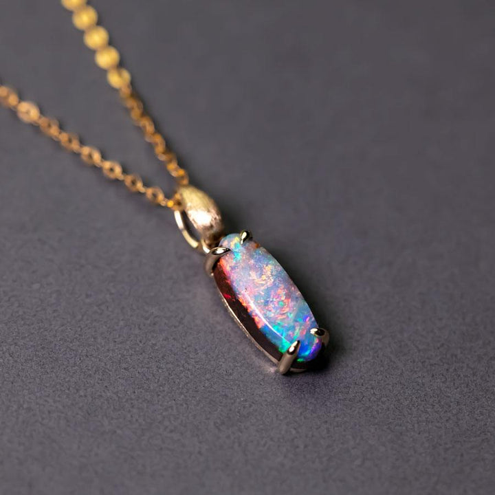Leaf Boulder Opal Necklace
