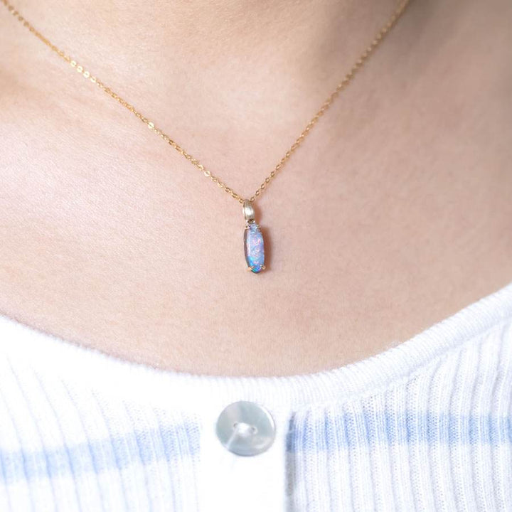Leaf Boulder Opal Necklace