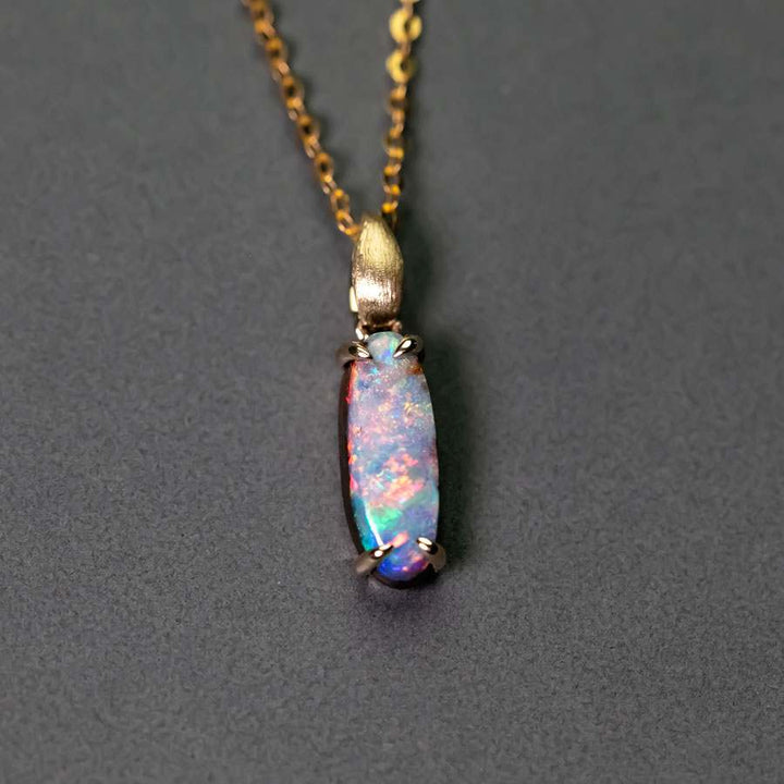 Leaf Boulder Opal Necklace