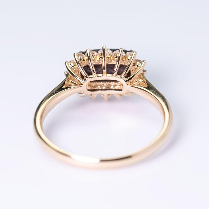 Magnificent Boulder Opal Halo Diamond Engagement Ring