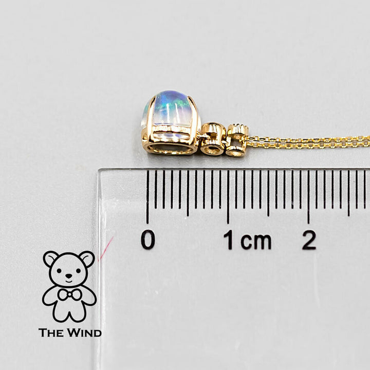 Mexican Fire Opal Diamond Moonstone Pendant Necklace-3