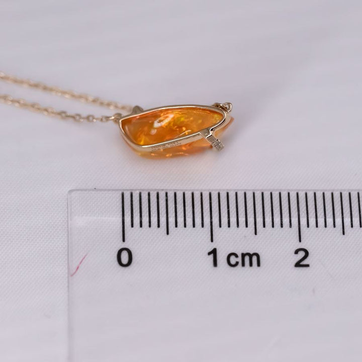 Mexican Fire Opal & Diamond Necklace