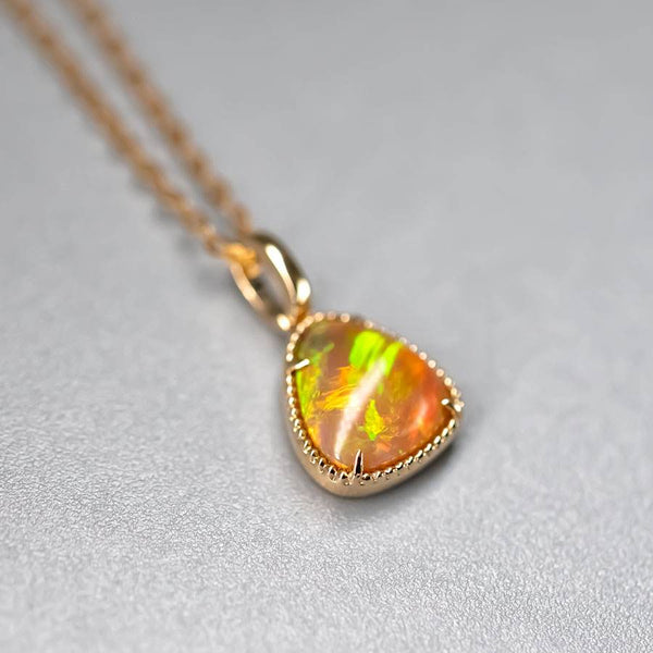 Minimal Triangle Shaped Ethiopian Opal Necklace
