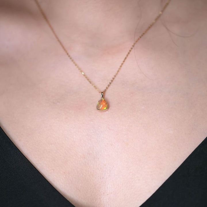 Minimal Triangle Shaped Ethiopian Opal Necklace