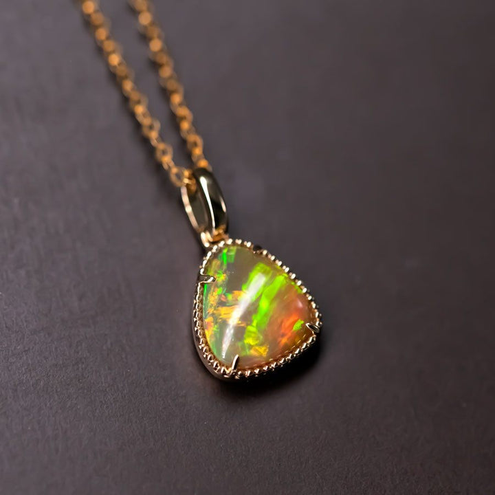 Minimal Triangle Shaped Ethiopian Opal Necklace