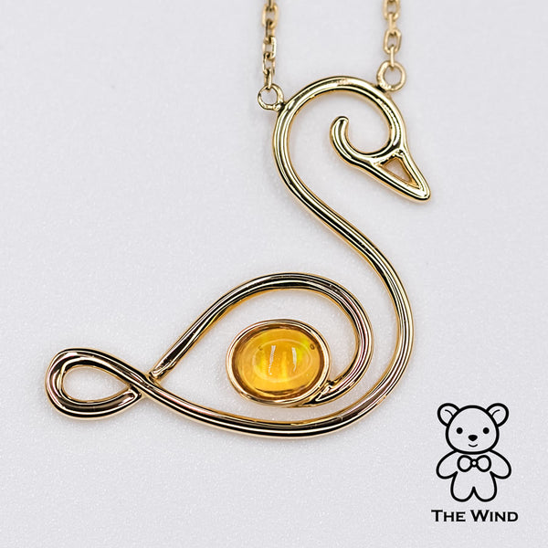 Swan Design Opal Necklace