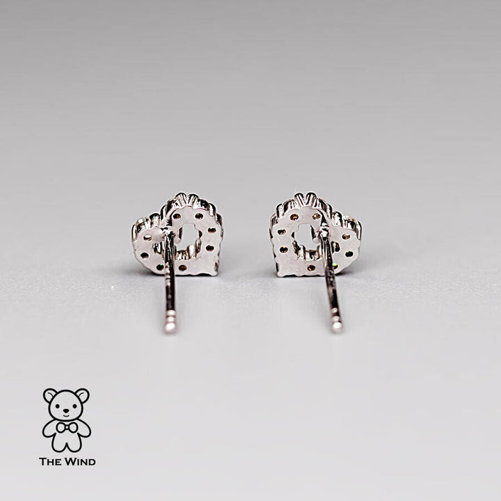 Minimalist Heart Shaped Diamond Stud Earrings-4
