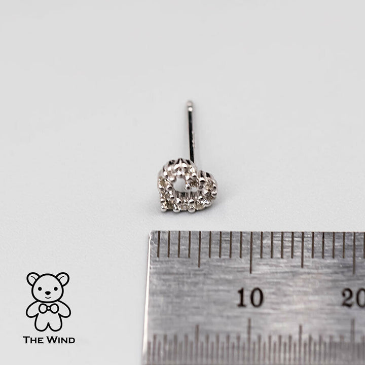 Minimalist Heart Shaped Diamond Stud Earrings-5