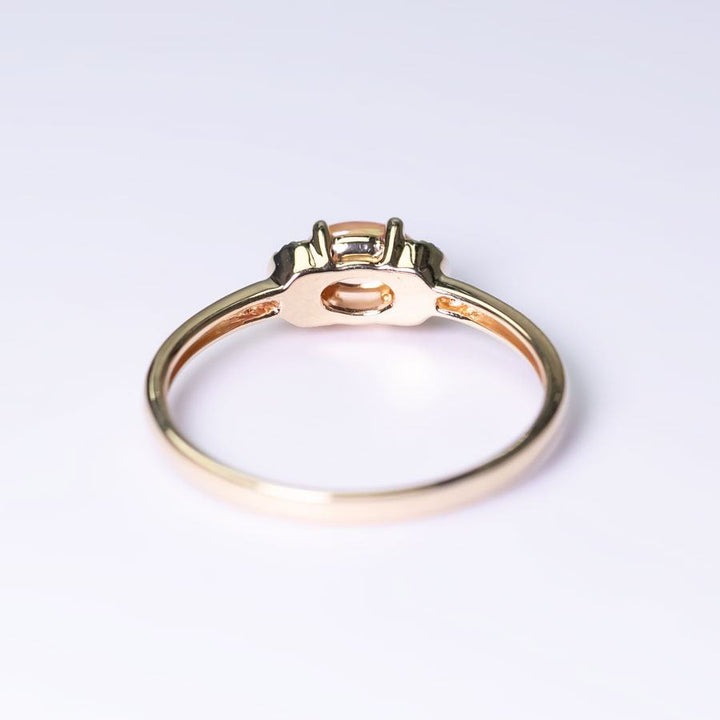 Minimalist Fire Opal Diamond Ring