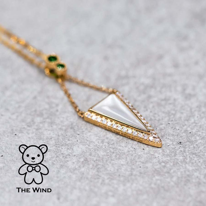 Mother of Pearl Diamond Tsavorite Necklace
