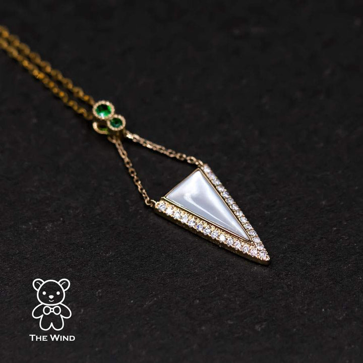 Mother of Pearl Diamond Tsavorite Necklace