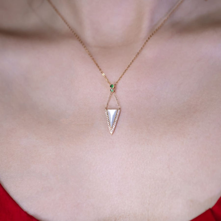 Mother of Pearl Diamond Tsavorite Necklace