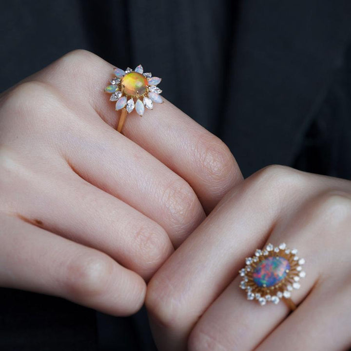 My Shining Star - 1.69ct Fire Opal Marquise Cut Diamond Engagement Ring