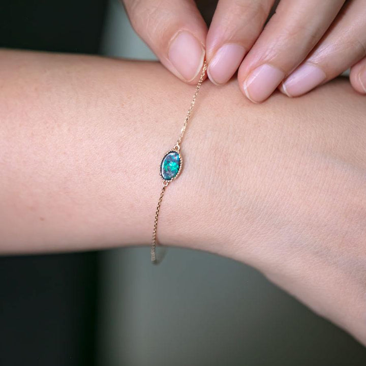 Oval Shaped Boulder Opal Bracelet