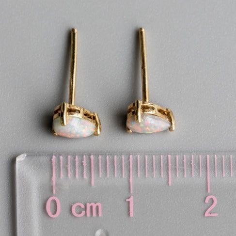 Pear Shaped Australian Solid Opal Stud Earrings-8