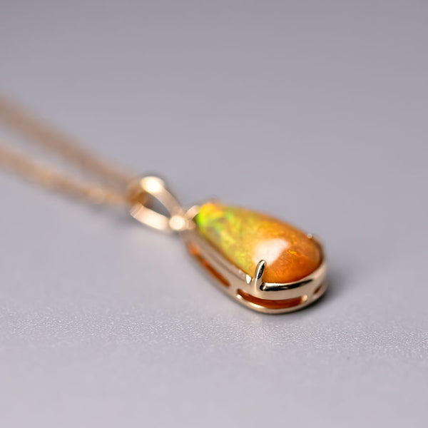 Pear Shaped Ethiopian Opal Necklace