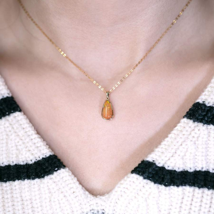 Pear Shaped Ethiopian Opal Necklace