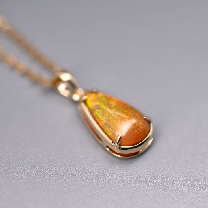 Pear Shaped Ethiopian Opal Necklace