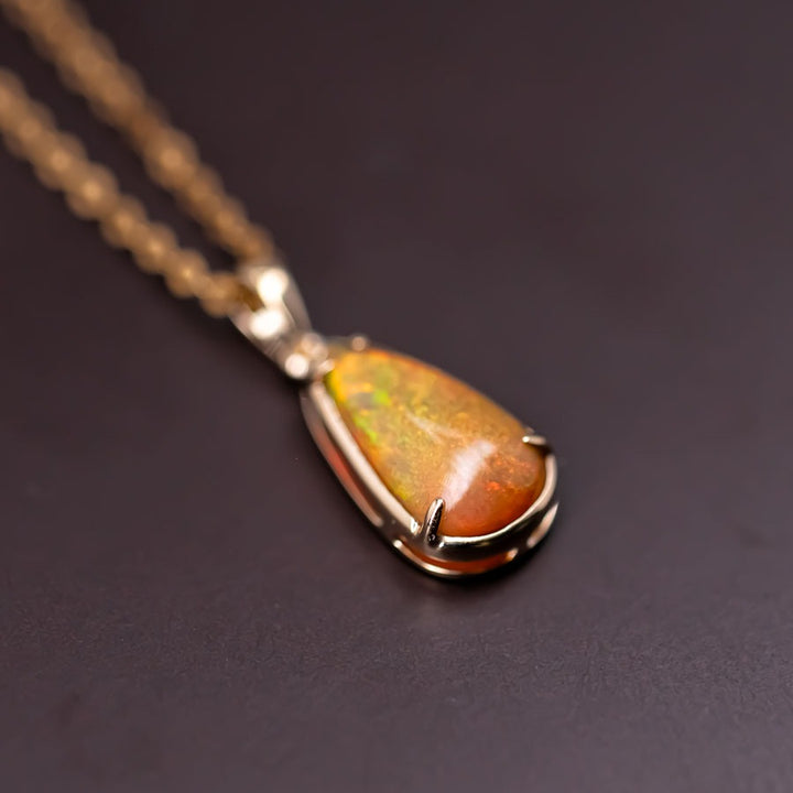 Pear Shaped Ethiopian Opal Necklace