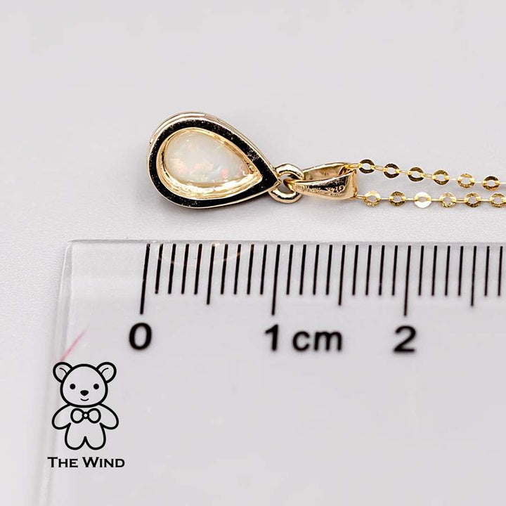 Pear Shaped Solid Opal Necklace