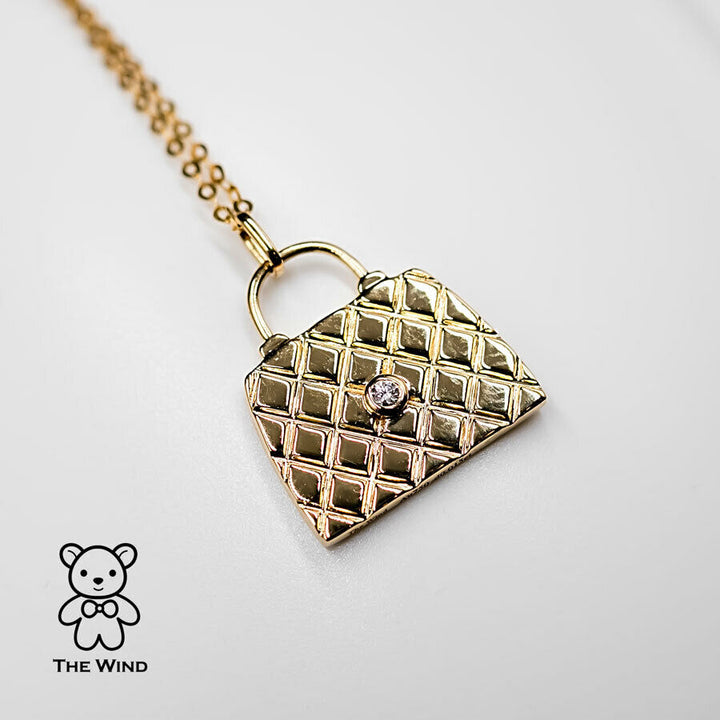 Purse Design Diamond Pendant Necklace-1