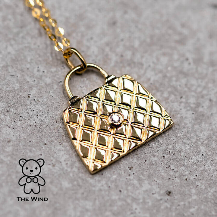 Purse Design Diamond Pendant Necklace-3