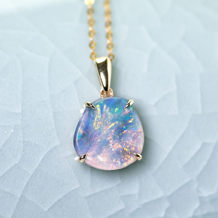 Raw Australian Black Opal Necklace