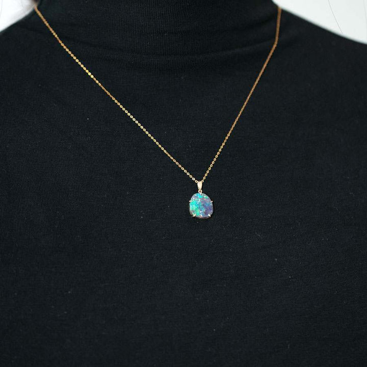 Raw Australian Boulder Opal Necklace