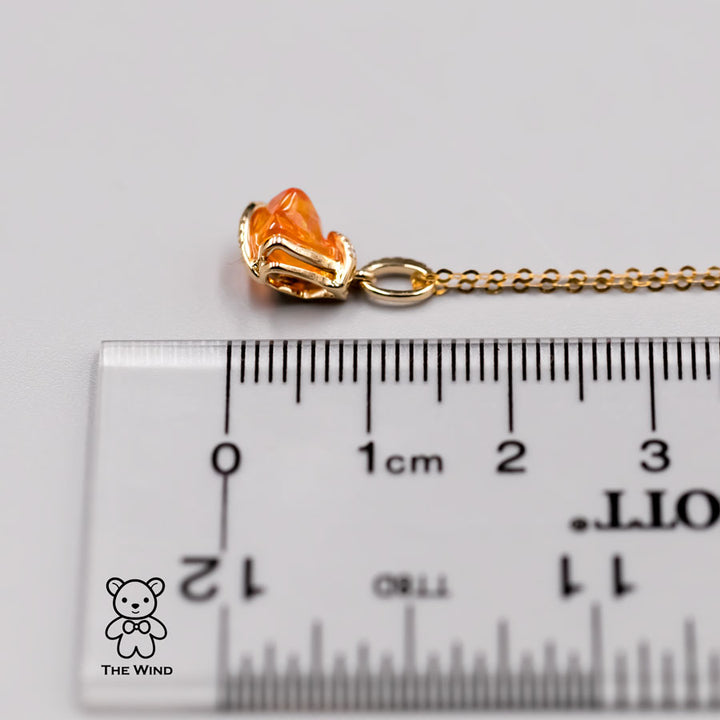 Opal Diamond Charm Necklace-4