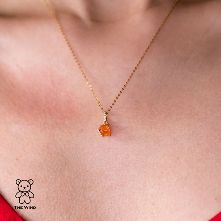 Opal Diamond Charm Necklace-5