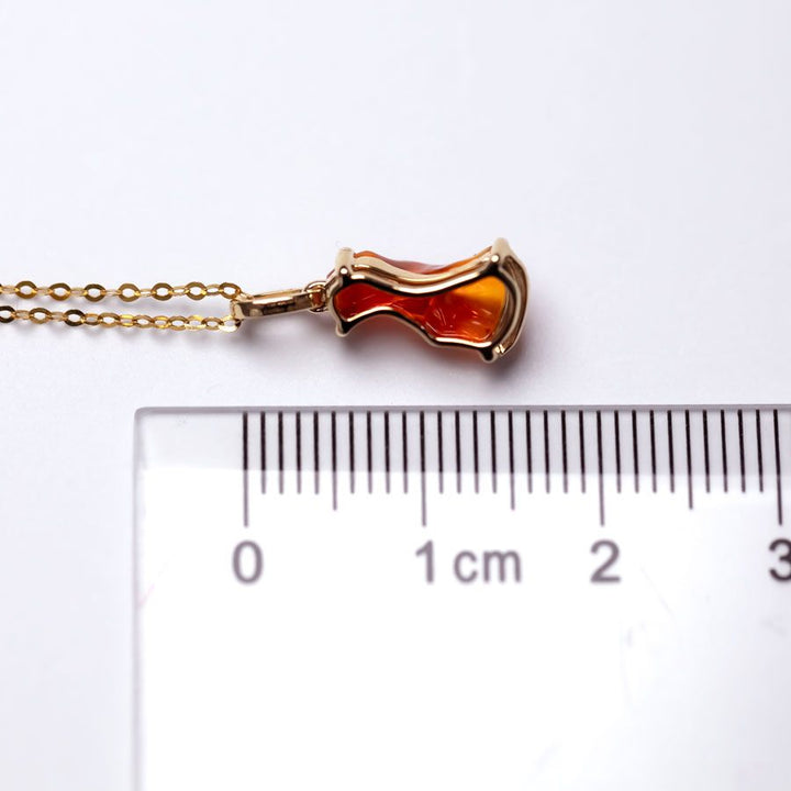 Red Fire Opal Diamond Necklace