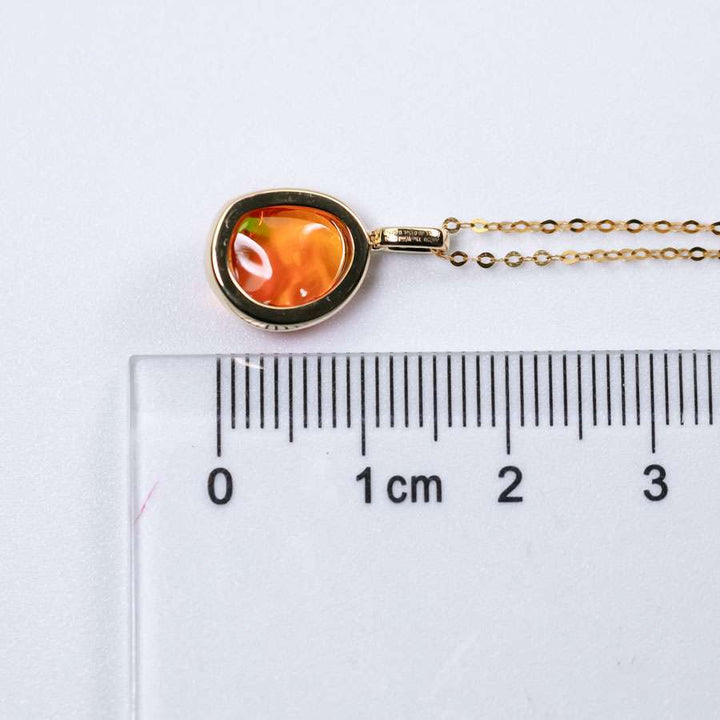 Red Fire Opal, Diamond Tsavorite Necklace