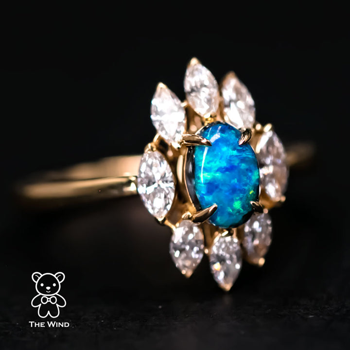 N1 Black Opal Marquise Diamond Engagement Ring-3
