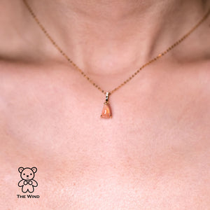 Unique Pattern Fire Opal Diamond Agate Necklace