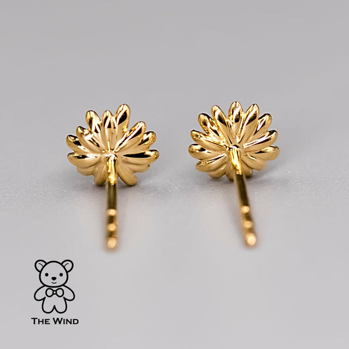 Small Diamond Marguerites Flower Stud Earrings-3