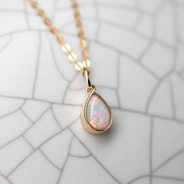 Small Pear Shaped Opal Necklace