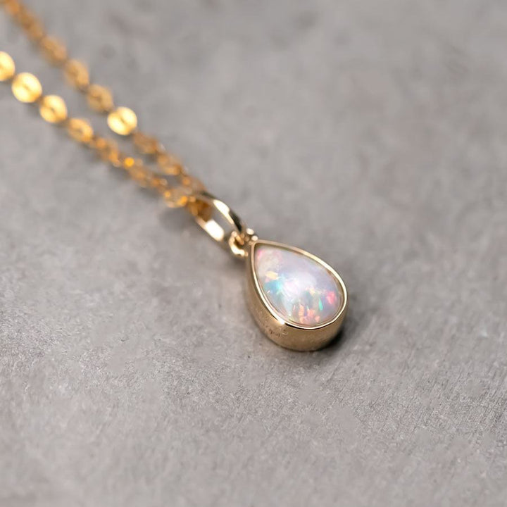 Small Pear Shaped Opal Necklace