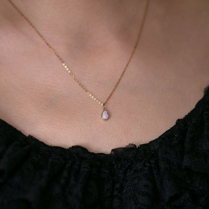 Small Pear Shaped Opal Necklace