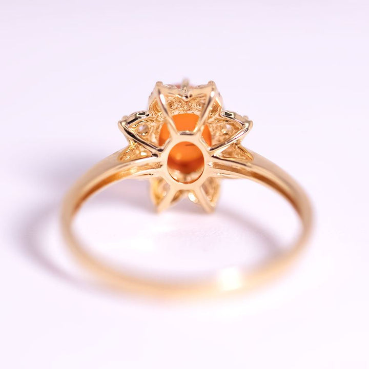 Starry Night Fire Opal Diamond Engagement Ring