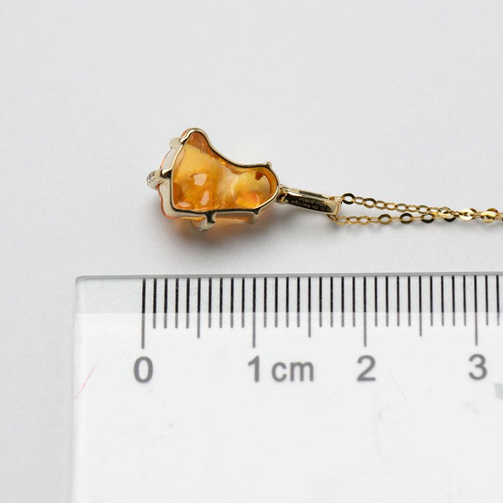 Stunning Fire Opal & Diamond Necklace