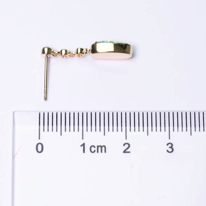 Stylish Opal Diamond Tsavorite Drop Earrings