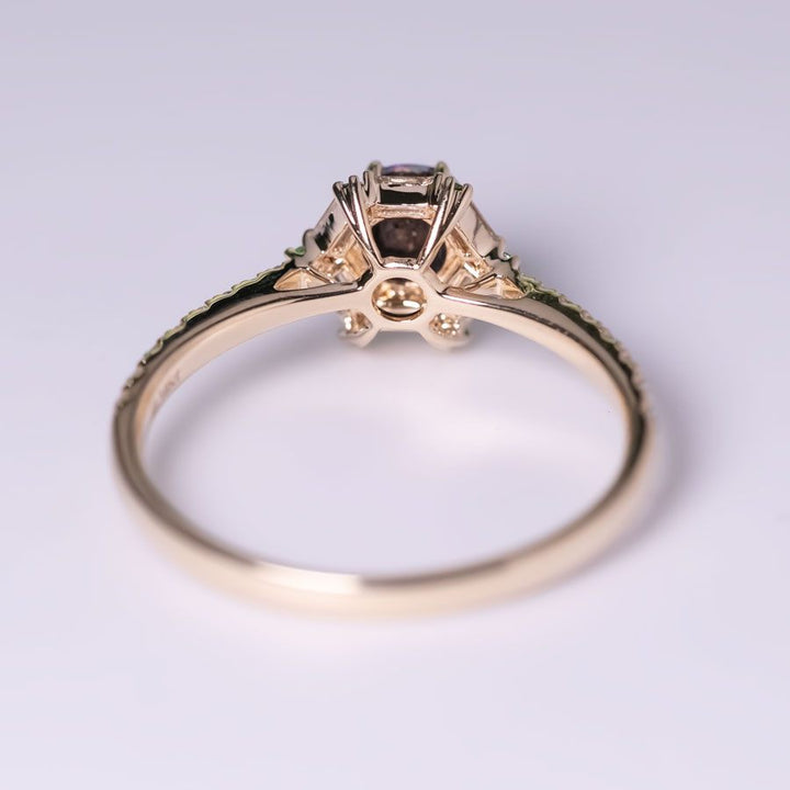 The One - Black Opal, Baguette Cut Diamond Engagement Ring