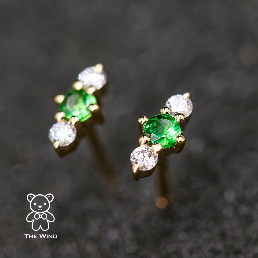 Tsavorite earrings studs hotsell